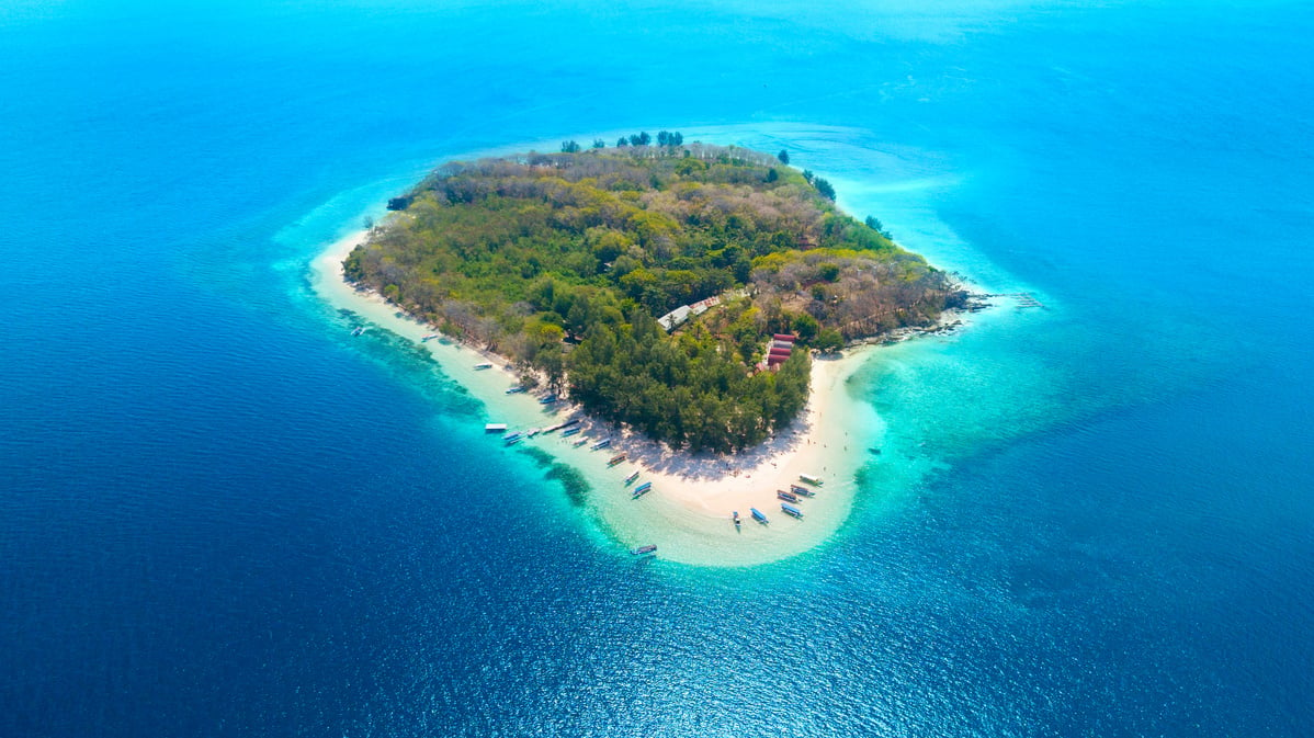 Gili Nanggu Island with Aquamarine Water