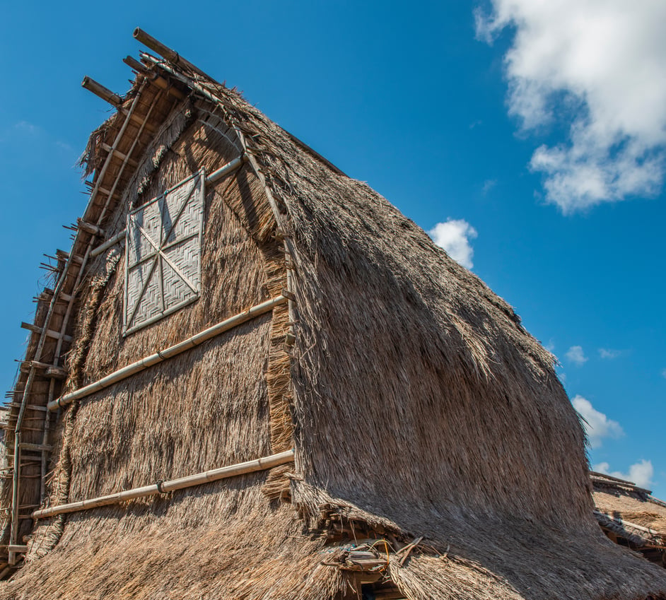 Traditional roof design of SASAK tribe house in Lombok Island, Indonesia